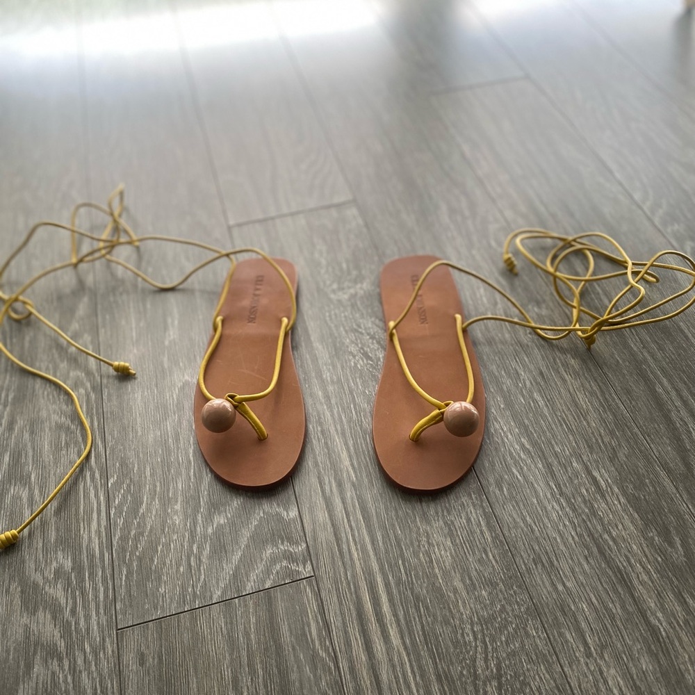 Ulla Johnson Yellow Brown Gladiator Sandals